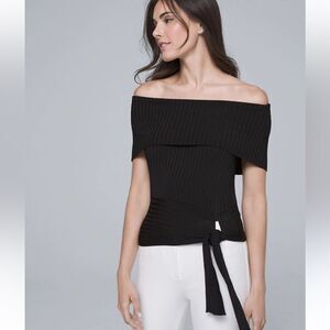 White House Black Market Off-the-Shoulder Ribbed Sweater Sz Small